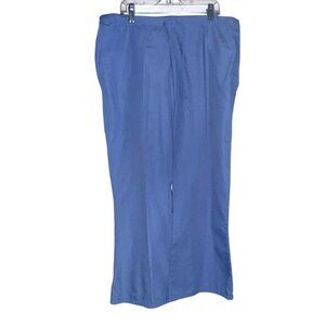 Women's XSP Blue Drawstring Elastic Waist Scrub  Pants 100% Cotton Lightweight